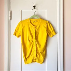 Sunny Days Yellow Short Sleeve Sweater Cardigan
